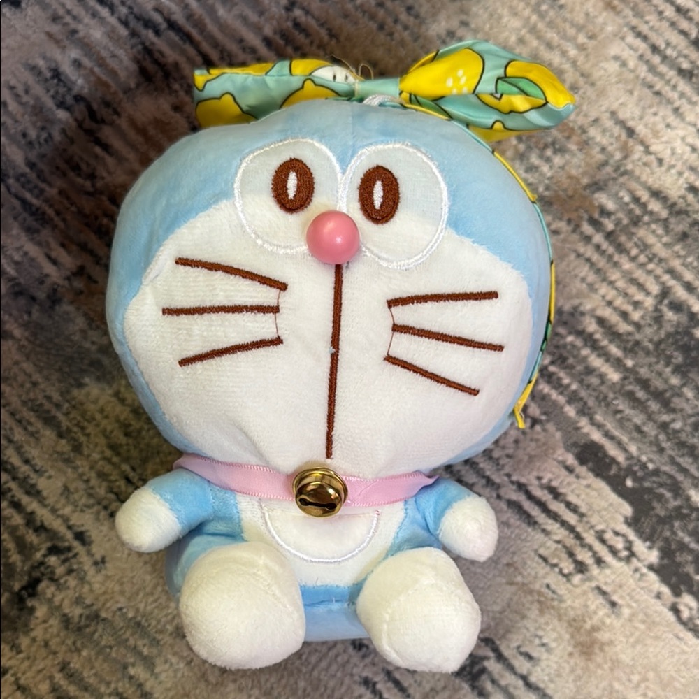 Mini Doraemon Plush with Lemon headband